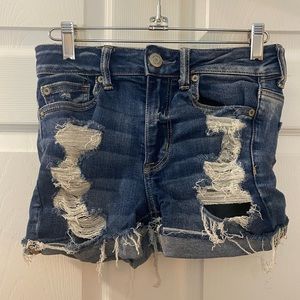American eagle next level stretch blue jean shorts.